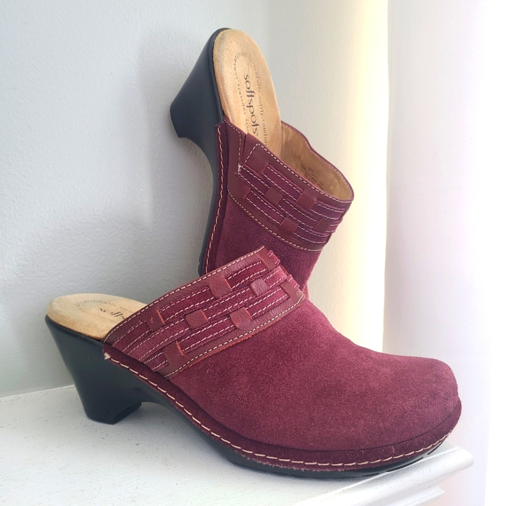 Softspot Leather Clogs Women's Size 8WW